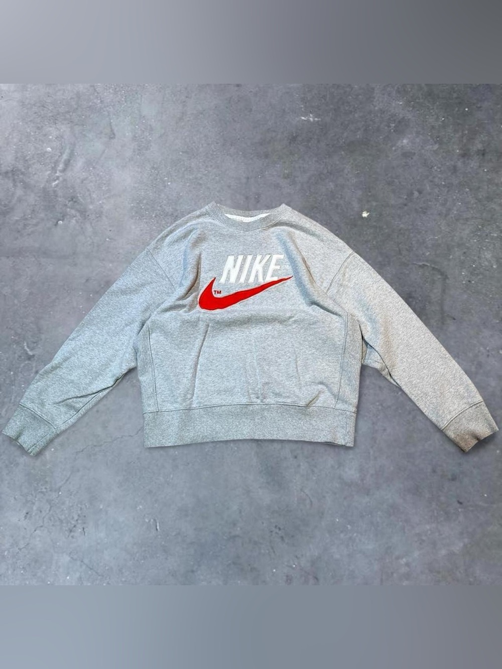 Nike Grey Crewneck with Swoosh Logo